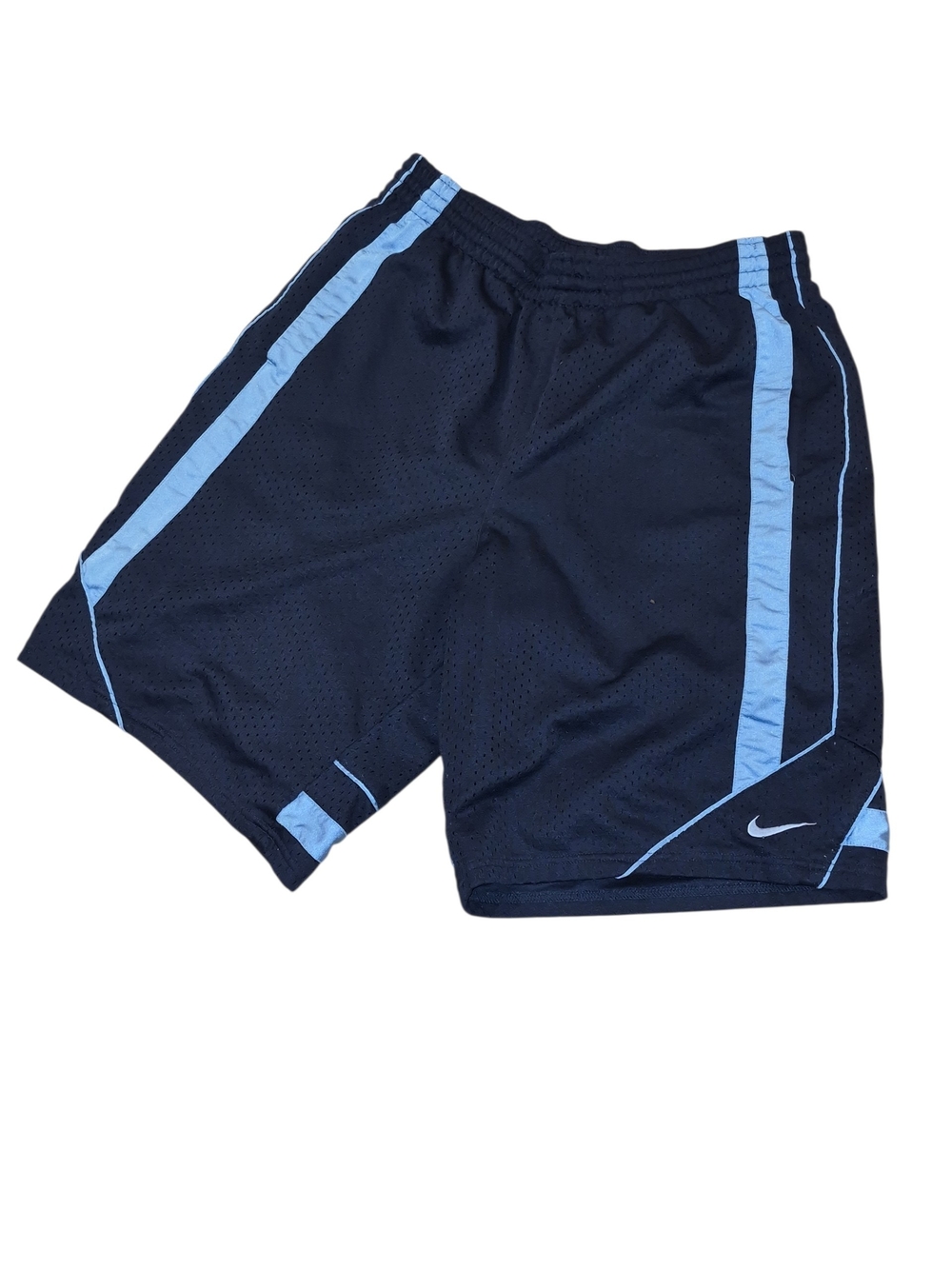 Nike Men's Vintage Navy and Light Blue Athletic Mesh Shorts